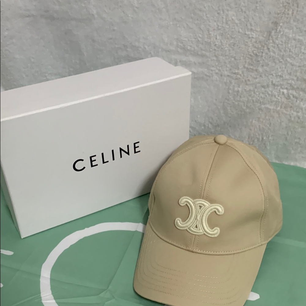 Celine Beige Cap with Logo
